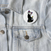 "Gato Muerto" Dia De Los Muertos Cat Button (Beispiel)
