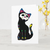 "Gato Muerto" Dia De Los Muertos Cat Karte (Gelbe Blume)