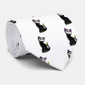 "Gato Muerto" Dia De Los Muertos Cat Krawatte (Gerollt)