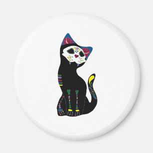 'Gato Muerto' Dia De Los Muertos Cat Magnet