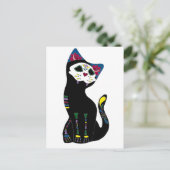 'Gato Muerto' Dia De Los Muertos Cat Postkarte (Stehend Vorderseite)