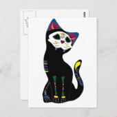 'Gato Muerto' Dia De Los Muertos Cat Postkarte (Vorne/Hinten)