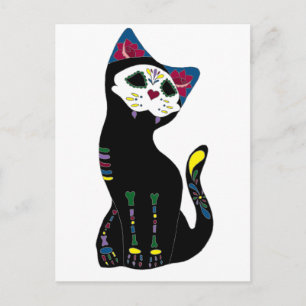 'Gato Muerto' Dia De Los Muertos Cat Postkarte