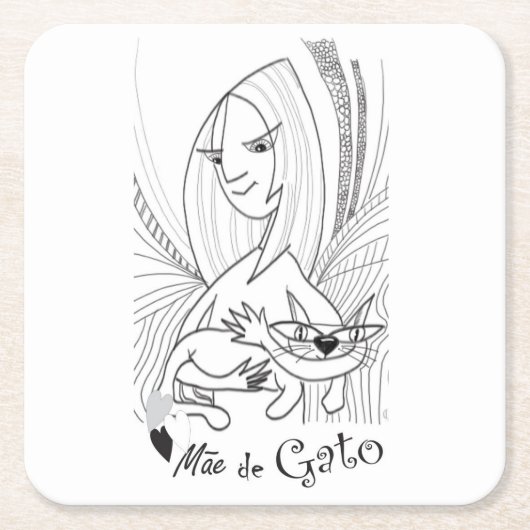 Gato Rechteckiger Pappuntersetzer (Vorderseite)