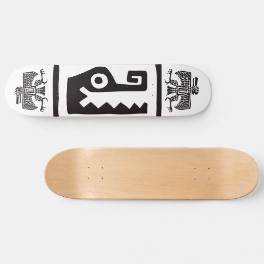 Gator & Adler, mexikanische Hieroglyph(Maya) Skateboard (Horizontal)
