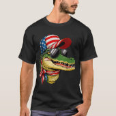 Gator Alligator Crocodile 4. Juli gibt Männern T-Shirt (Vorderseite)
