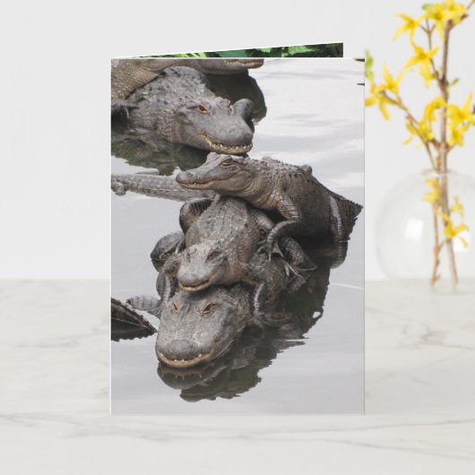 Gator Birthday Party Karte (Gelbe Blume)