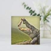 Gator Catching Lunch Wildlife Fotografie Einladung (Stehend Vorderseite)
