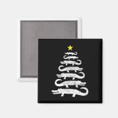 Gator Christmas Tree Wild Alligator Xmas Funny A Magnet (Vorderseite/Rückseite)