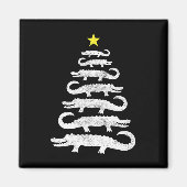 Gator Christmas Tree Wild Alligator Xmas Funny A Magnet (Vorne)