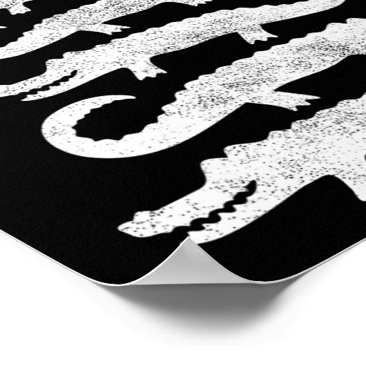 Gator Christmas Tree Wild Alligator Xmas Funny A Poster (Ecke)