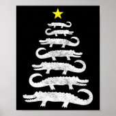Gator Christmas Tree Wild Alligator Xmas Funny A Poster (Vorne)