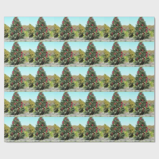 Gator Christmas Tree Wrapping Paper Roll Geschenkpapier (Flach)