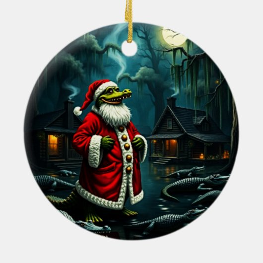 Gator Claus Keramik Ornament (Hinten)