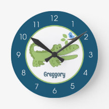 Gator Crocodile Navy Blue Green Jungle Safari