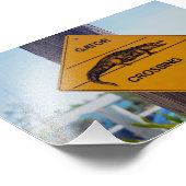 Gator Crossing Sign, Florida Fotodruck (Ecke)