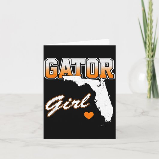 Gator Girl Florida Heart Map Souvenir Gift For Wom Karte (Vorderseite)