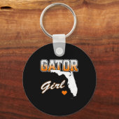 Gator Girl Florida Heart Map Souvenir Gift For Wom Schlüsselanhänger (Vorderseite)