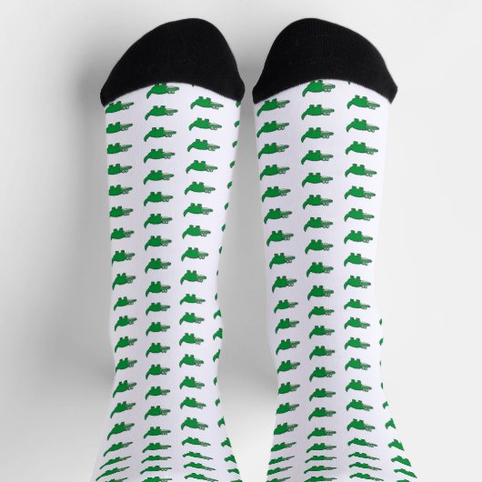 Gator Grub Green Alligator-Muster Socken (Oben)