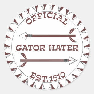 Gator-Hater-est-garnet Runder Aufkleber