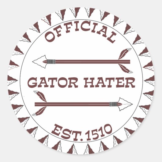 Gator-Hater-est-garnet Runder Aufkleber (Vorderseite)