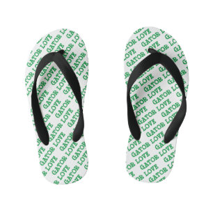 Gator Love Grüne Fliesen Strand Flip Flops Kinderbadesandalen
