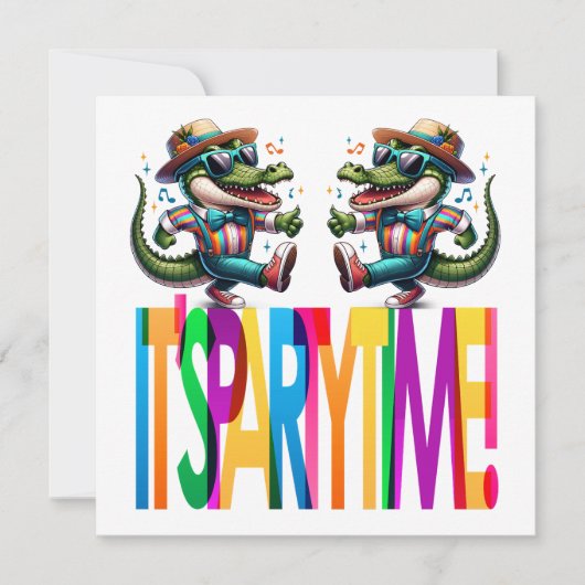 Gator-Party-Zeit Einladung (Vorderseite)