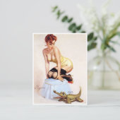 Gator Pin Up Postkarte (Stehend Vorderseite)
