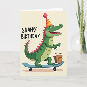 Gator Skateboard Geburtstagskarte Karte