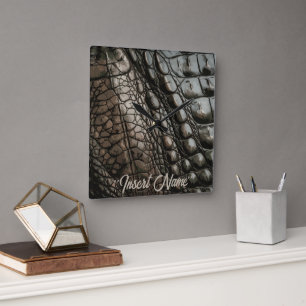 Gator-Textur Quadratische Wanduhr
