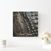 Gator Textur Quadratische Wanduhr (Zuhause)