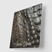 Gator Textur Quadratische Wanduhr (Winkel)