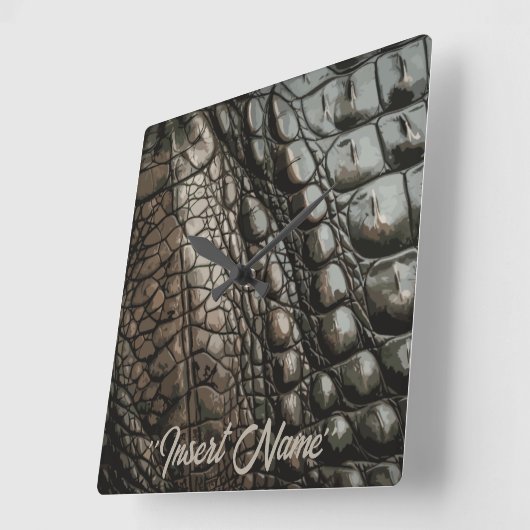 Gator Textur Quadratische Wanduhr (Winkel)