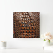 Gator Textur Quadratische Wanduhr (Zuhause)