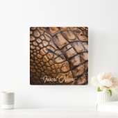 Gator Textur Quadratische Wanduhr (Zuhause)