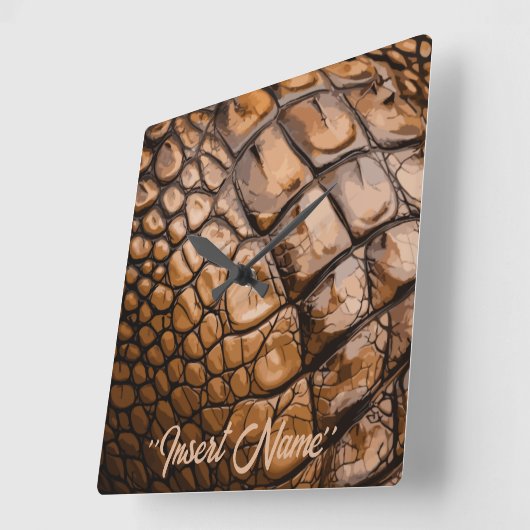 Gator Textur Quadratische Wanduhr (Winkel)