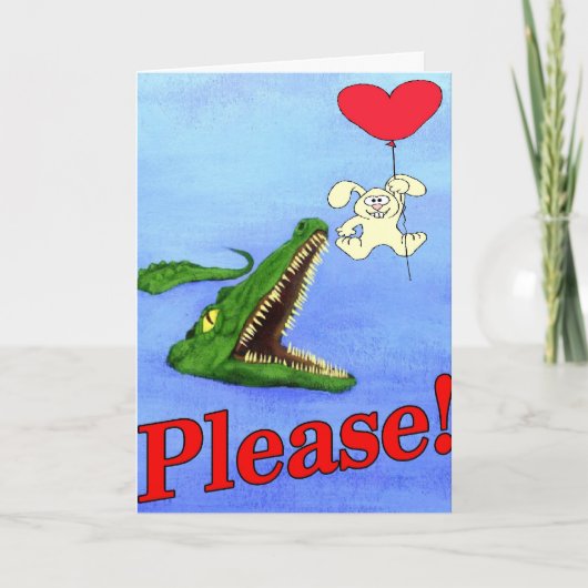 Gator Valentine Feiertagskarte (Vorderseite)
