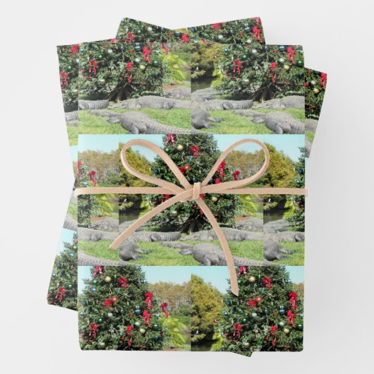 Gator Weihnachtsbaum Wrapping Paper Sheets Geschenkpapier Set (Beispiel)