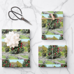 Gator Weihnachtsbaum Wrapping Paper Sheets Geschenkpapier Set