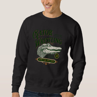 Gator Wrestling Krokodil Alligator kämpft gegen ei Sweatshirt