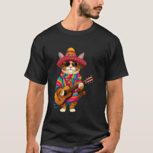Gatos Before Vatos Mexikanischer Katzenponcho Fies T-Shirt