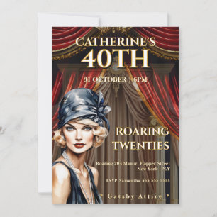 Gatsby 40. Geburtstagseinladung Einladung