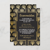 Gatsby Art Deco 1920er Jahre Unterkunft Hochzeitsf Begleitkarte (Vorne/Hinten)