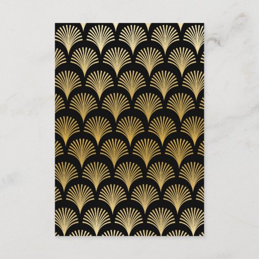 Gatsby Art Deco 1920er Jahre Unterkunft Hochzeitsf Begleitkarte (Rückseite)