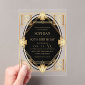 Gatsby Art Deco 50th Birthday Party Acryleinladungen (Insitu (Handheld))