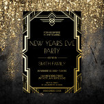 Gatsby Art Deco Black and Gold Silvester Party Folieneinladung<br><div class="desc">Mit unserer limitierten Art Deco Gatsby Silvester Party Einladung laden wir Sie zu einem stilvollen und raffinierten Fest ein. Inspiriert durch den Glamour der Art-Déco-Ära und die Opulenz der Gatsby-Partys, wird diese Einladung den Set für eine unvergessliche Nacht des Glamours und der Feier. Mit einem eleganten Schwarz-Gold-Design ist diese Einladung...</div>