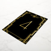 Gatsby Art Deco Black and Gold Tischnummer (Gedreht)
