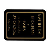 Gatsby Art Deco Black Wedding Save the Date Magnet (Horizontal)
