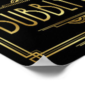 Gatsby Art Deco BUBBLY BAR Sign Print Poster (Ecke)