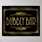 Gatsby Art Deco BUBBLY BAR Sign Print Poster (Vorne)